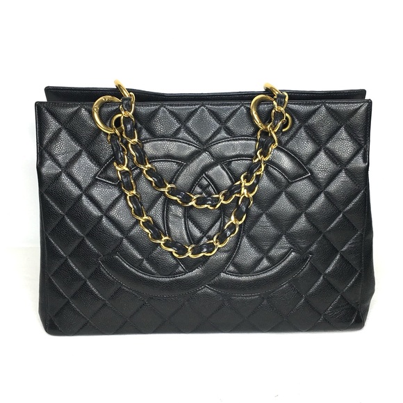 Authentic CHANEL Matelasse tote bag black caviar leather - Picture 1 of 16